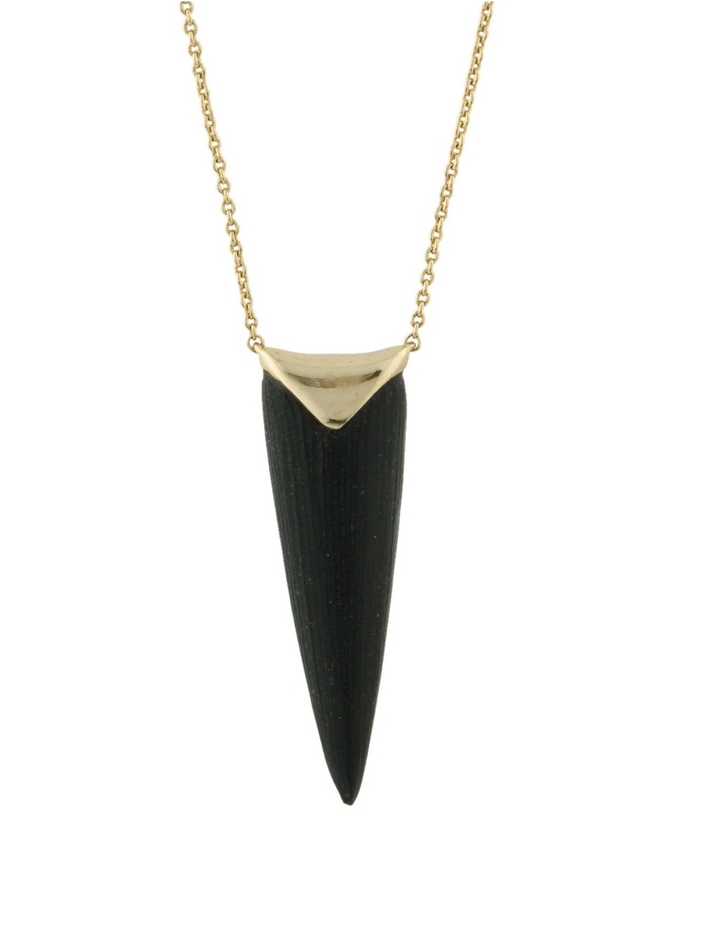 Alexis Bittar Gold-Tone Necklace with Black Spike Pendant